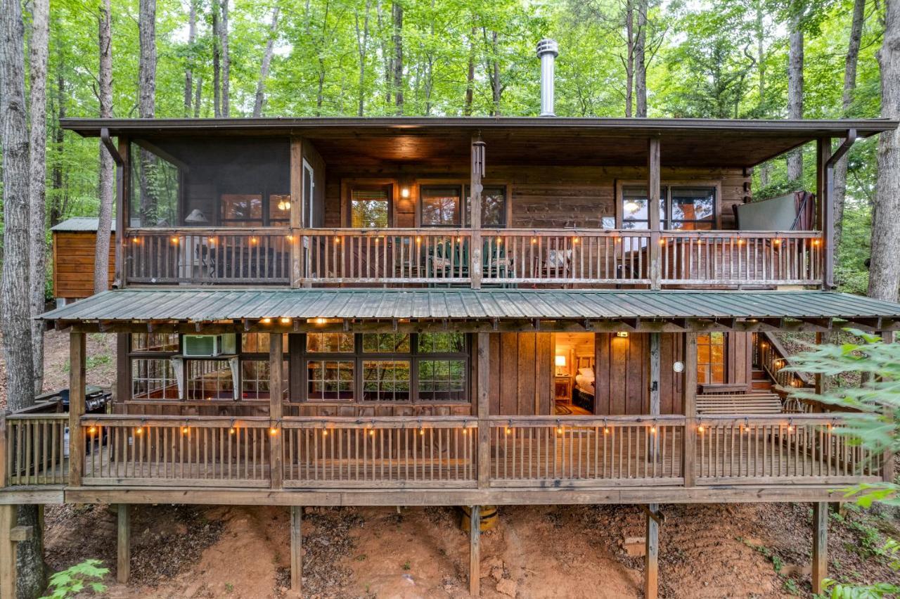 Secluded Sunrise Ridge-10 Min From Blue Ridge, King Beds, Hot Tub, 2 Porches, Fireplace Wood Burning, Mountain View, Cozy Exterior photo